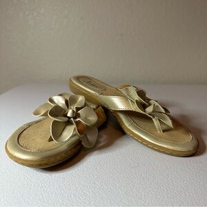 b.o.c. Gold Sandals with Elegant Metallic Design